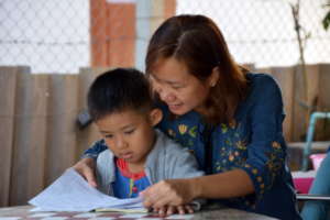 Foster mother and child