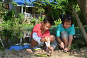 Foster children playing