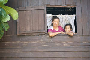 Foster mother and child