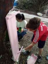 A fresh coat of paint for the shelves