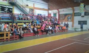 Fans cheer on their teams