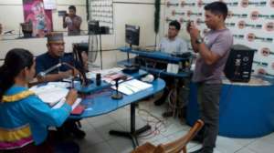 Filming a radio session