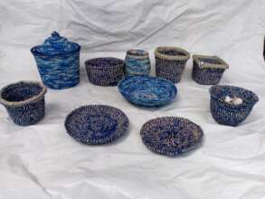 Silk and raffia baskets