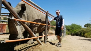 Jeff and a Big White Rhino