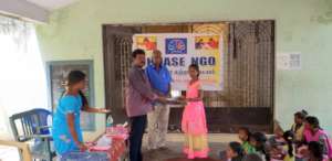 School bag and note books distribution
