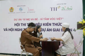 Workers perform media skits