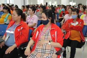 Pregnant women in a communications session