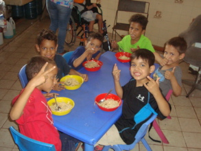 Orphan boys enjoy nutritious lunch courtesy of SAI