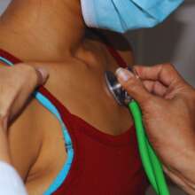 An orphan boy getting a check up