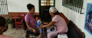 Orphan receiving medical care!