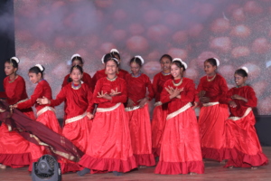 Children enact the Ramadhanya Charithe sequence
