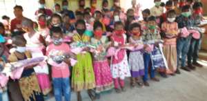 Children are happy with new dresses