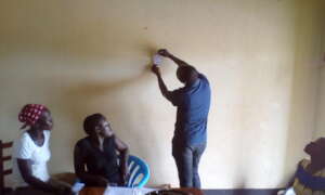 Training young girls and boys: making sanitary pad