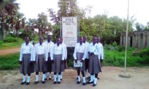 Girls in the formation at Home Economics Institute