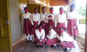 Girls before their lecture room