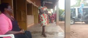 She displays her art work