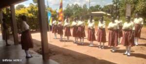 Students hold the Ist assembly