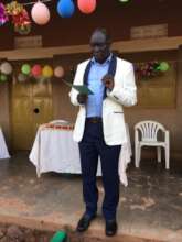 Project Leader speaking to the community