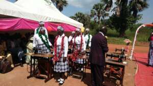 6 sewing machines and certificates given to them