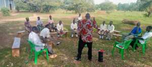 Project Leader speaks to parents & students