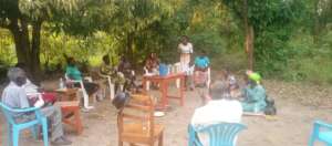 Guardians and friends escorted her