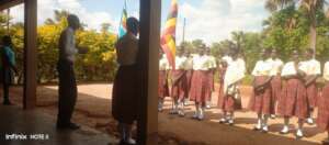 Students are at daily assembly