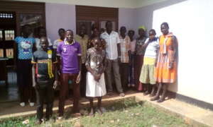 Angic Community outside Kole District Council Hall