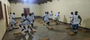 An aerobic in practice ongoing