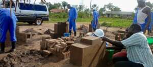 Boys innovatively train on block laying & concrete