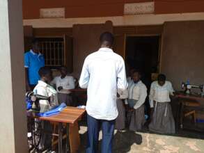 a parent checking on her daughter at school