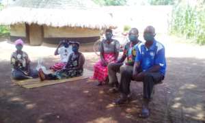 Parents  with distributed face masks