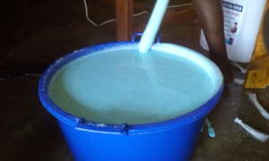 Liquid soap making in process