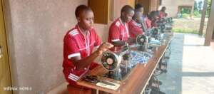 Girls equipped with learning materials