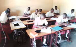 Students on their newly acquired machines