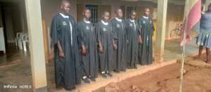 Checking on the students' attire