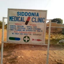 Sign post of Siddonia Medical Clinic