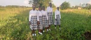 Students at the proposed Gardens of the site