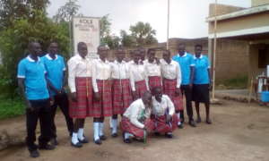 Staff and students after the meeting