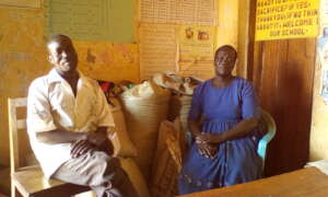 Parents collect food stuff for their children