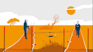 The landmine detection setup.