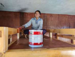 Hope girl Painting at project site