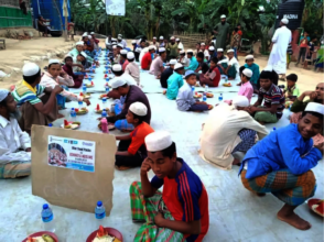 Children having goods in Refugees camp