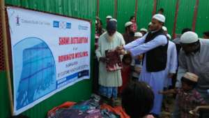 An Old Man receiving Package