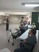 Older adults in health education workshop