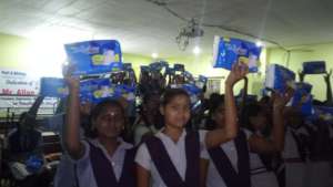 Pads to girl children in a Government school