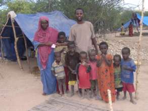 An IDP mother with five kids affected by drought