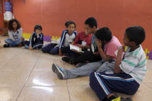 Reading to the children