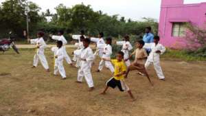 Karate practice