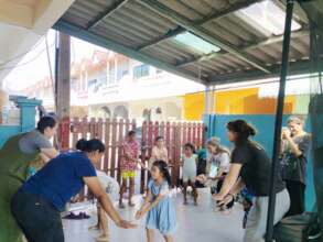 Playing in the Tamar Nursery - one of our Houses