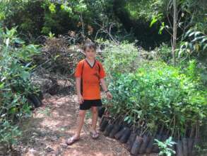 Eco Warrior in the tree nursery, off to planting